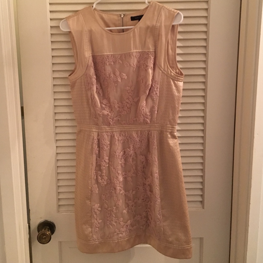 RARE Silk BCBG MaxAzria champagne color cocktail dress